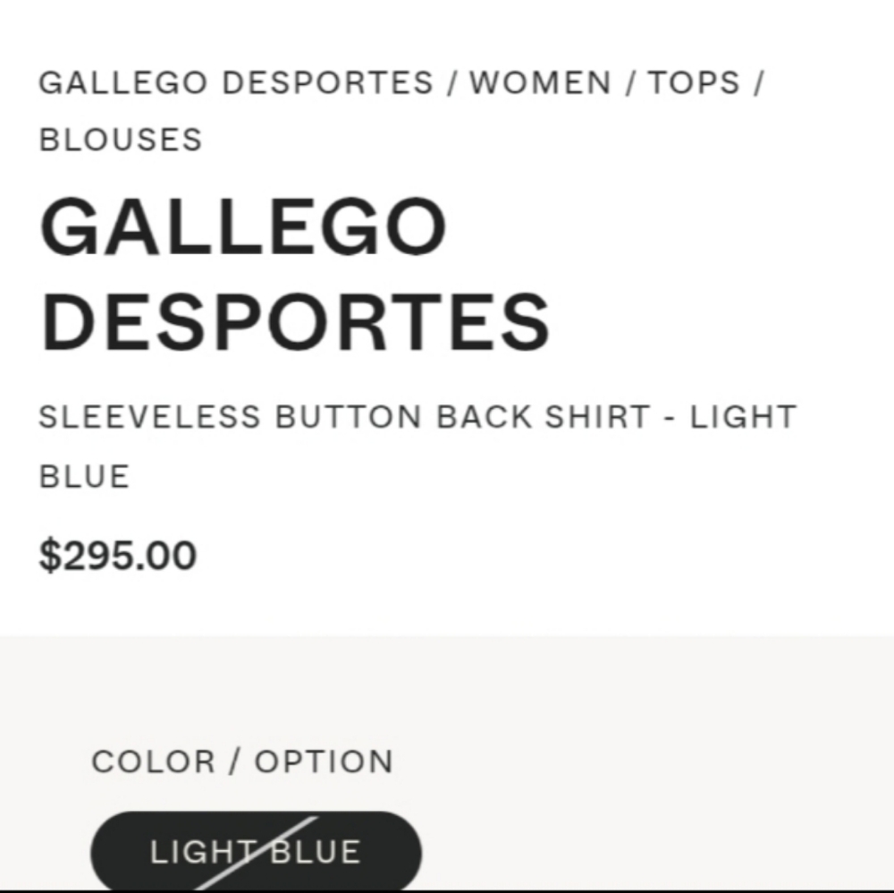 Gallego Desporte, Sleeveless Button Back Shirt, Light Blue, Size M - Picture 13 of 13